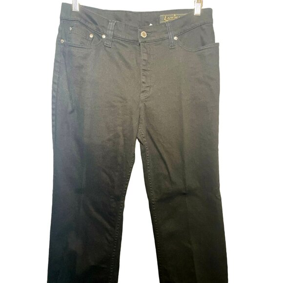 Y2K Ladies Lawman Western Jeans Bootcut Black Denim Embroidered Bling 13 - Picture 4 of 6